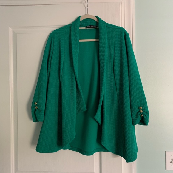 Green 3/4 sleeve jacket. Size L - Picture 2 of 3